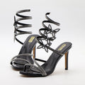 Y New Stiletto Heels Fashion High Heels Versatile Sexy Party Women's Shoes Spiral Lace-up Fashion High Heels Sandals Women