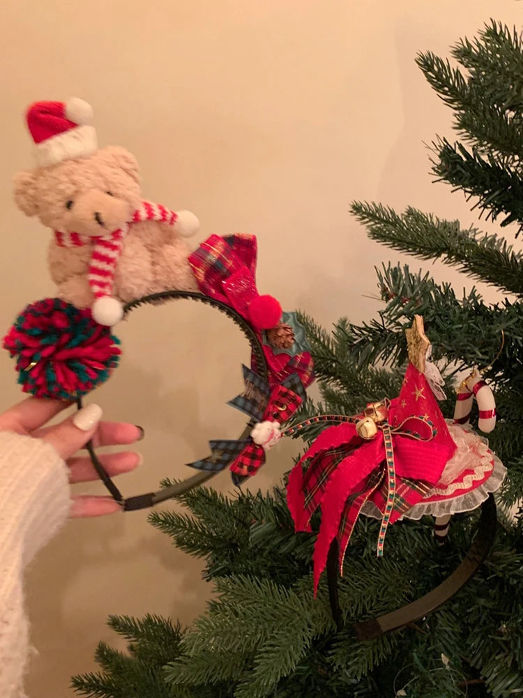 Christmas Bear Headbands Christmas Headbands Hairpin Decorations Gift Hair Accessories Birthday Hats Hairpin Headbands Gift