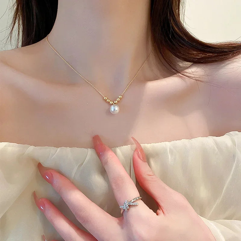 New Black Crystal Beaded Double Layer Necklace for Women Personalized Fashionable Daily Accessories Party Jewelry Birthday Gifts