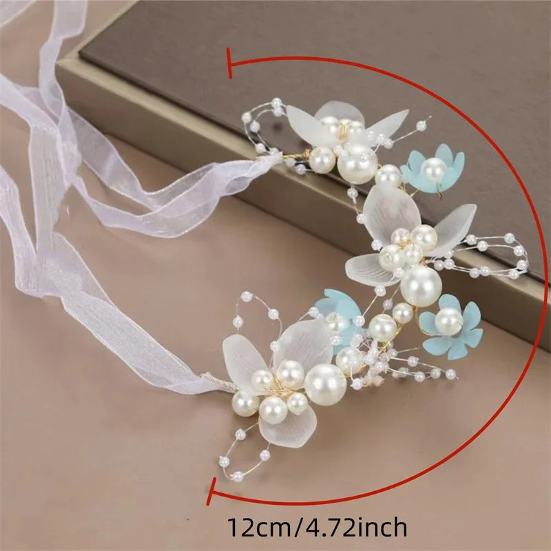Children's Headwear Elegant Flower Wreath Fairy Crown Headband Princess Children's Hair Birthday Performance Runway Accessories