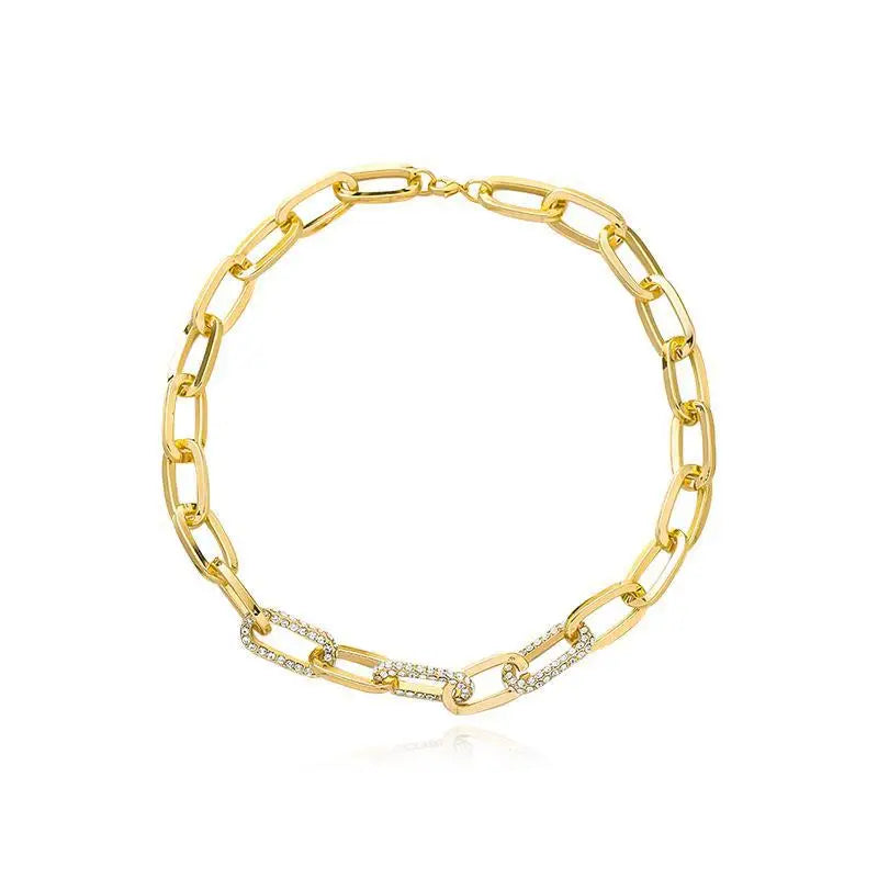 Luxury Thick Chain Collar,Geometric Statement Necklace for Women,Bold Link Design for Layering,Retro Y2K Style Fashion Gift Idea