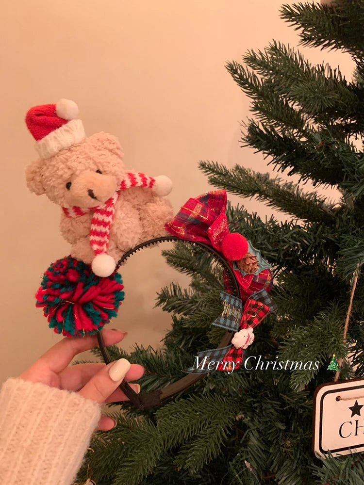 Christmas Bear Headbands Christmas Headbands Hairpin Decorations Gift Hair Accessories Birthday Hats Hairpin Headbands Gift