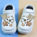 Women's Rhinestone Butterfly Flowers Jelly Shoes Summer Outdoor Activities Thick Sole Non-Slip Increased Toe Cap Sandals