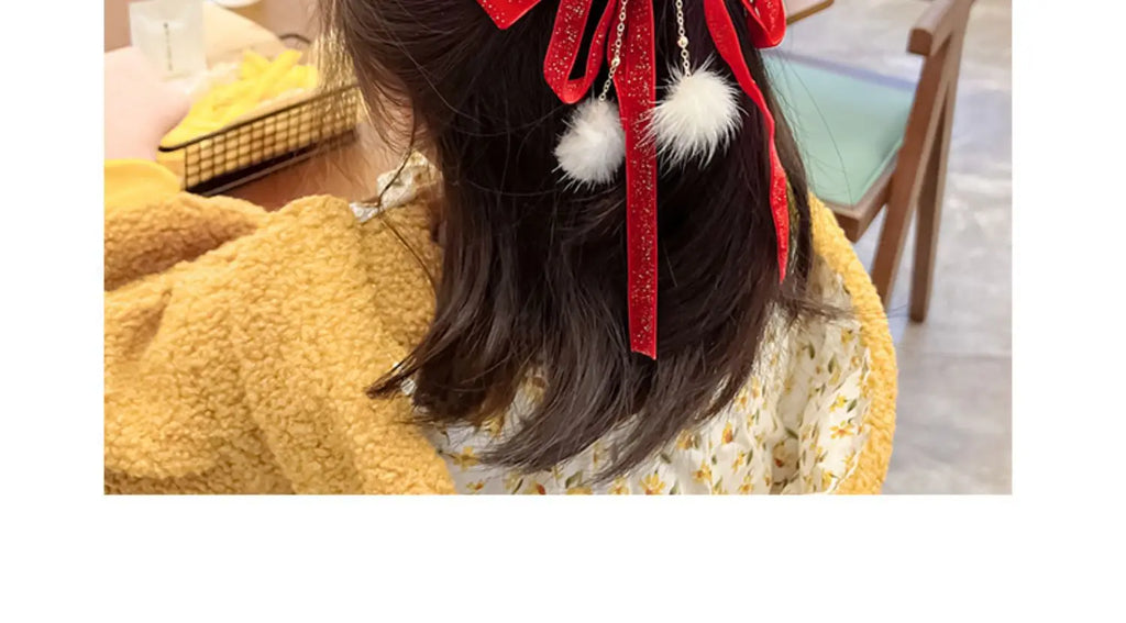 Red Velvet Bows Hair Ribbons Scrunchies for Women Girls Long Elastic Hair Ties Headwears Female Kids Styling Tools 2025 New Year