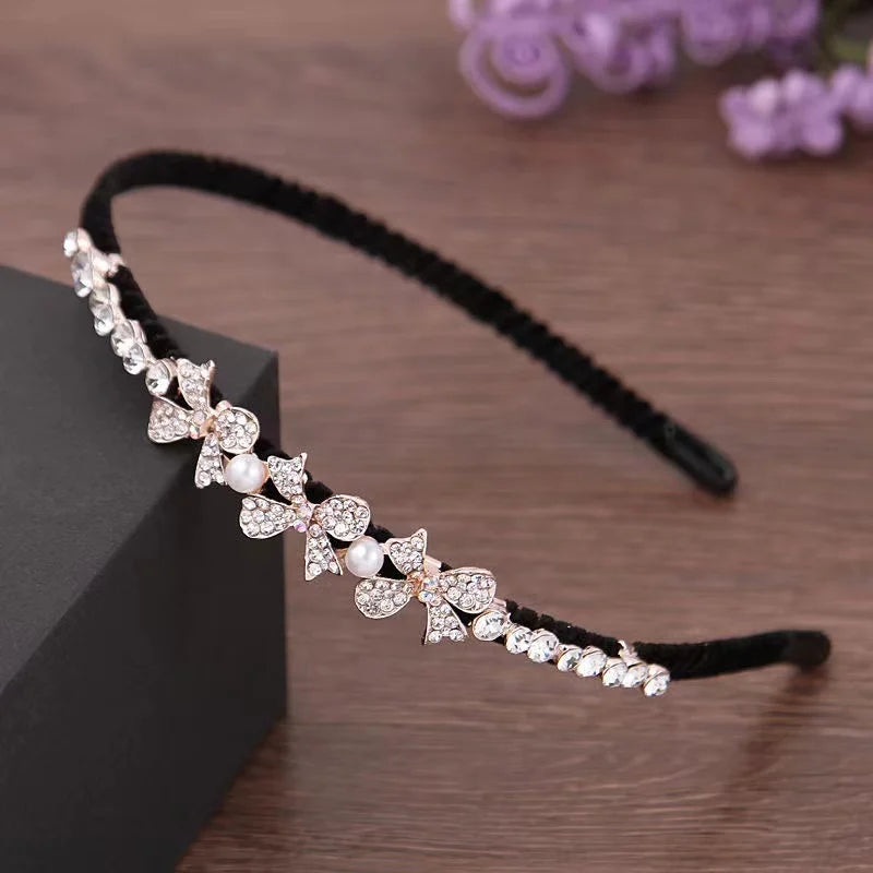 20 Styles Ins New Gem Baroque Headbands For Women Girl Diamond Rhinestone Woman Accessori Geometric Flower Thin Hairbands