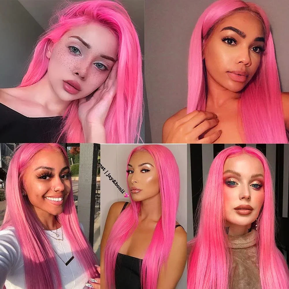 Refresh your look with this pink natural human hair wig, designed for a sleek, elegant, and ultra-natural finish. Perfect for women seeking style, quality, and comfort.