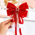 Red Velvet Bows Hair Ribbons Scrunchies for Women Girls Long Elastic Hair Ties Headwears Female Kids Styling Tools 2025 New Year