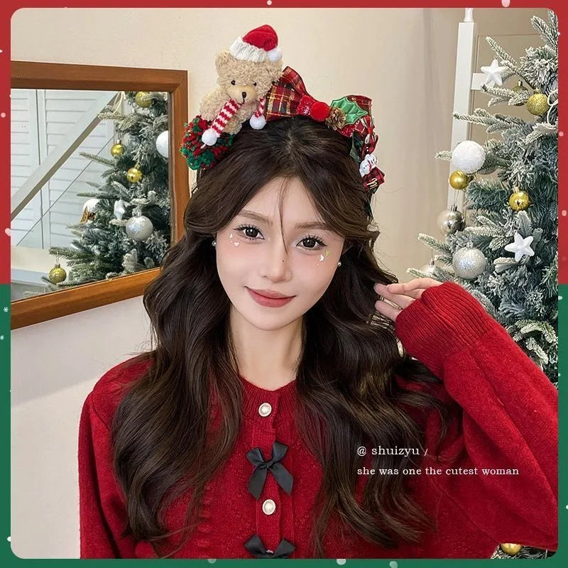 Christmas Bear Headbands Christmas Headbands Hairpin Decorations Gift Hair Accessories Birthday Hats Hairpin Headbands Gift