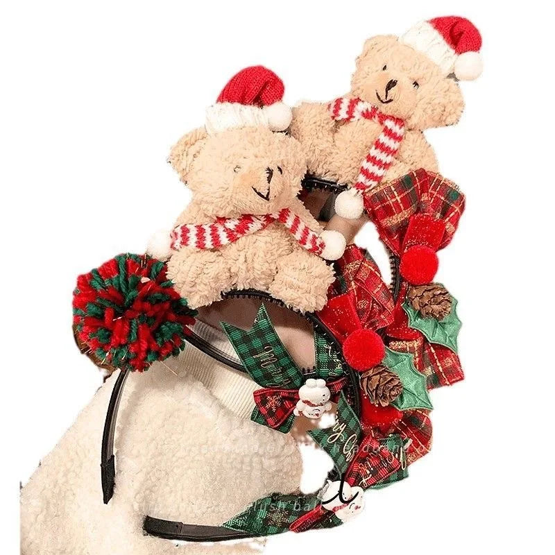 Christmas Bear Headbands Christmas Headbands Hairpin Decorations Gift Hair Accessories Birthday Hats Hairpin Headbands Gift