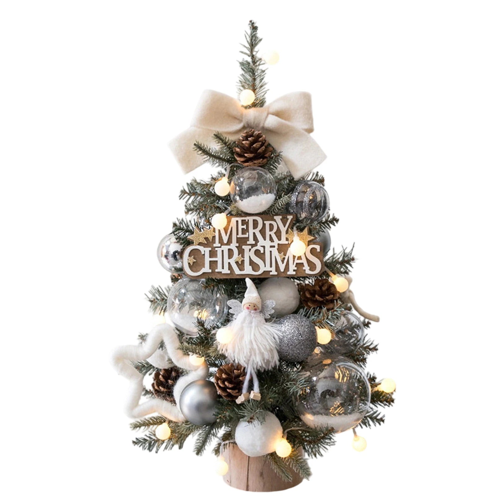 Add a festive touch to your home or office with this adorable miniature Christmas tree. Perfect for desks, tables, or as a Christmas gift.