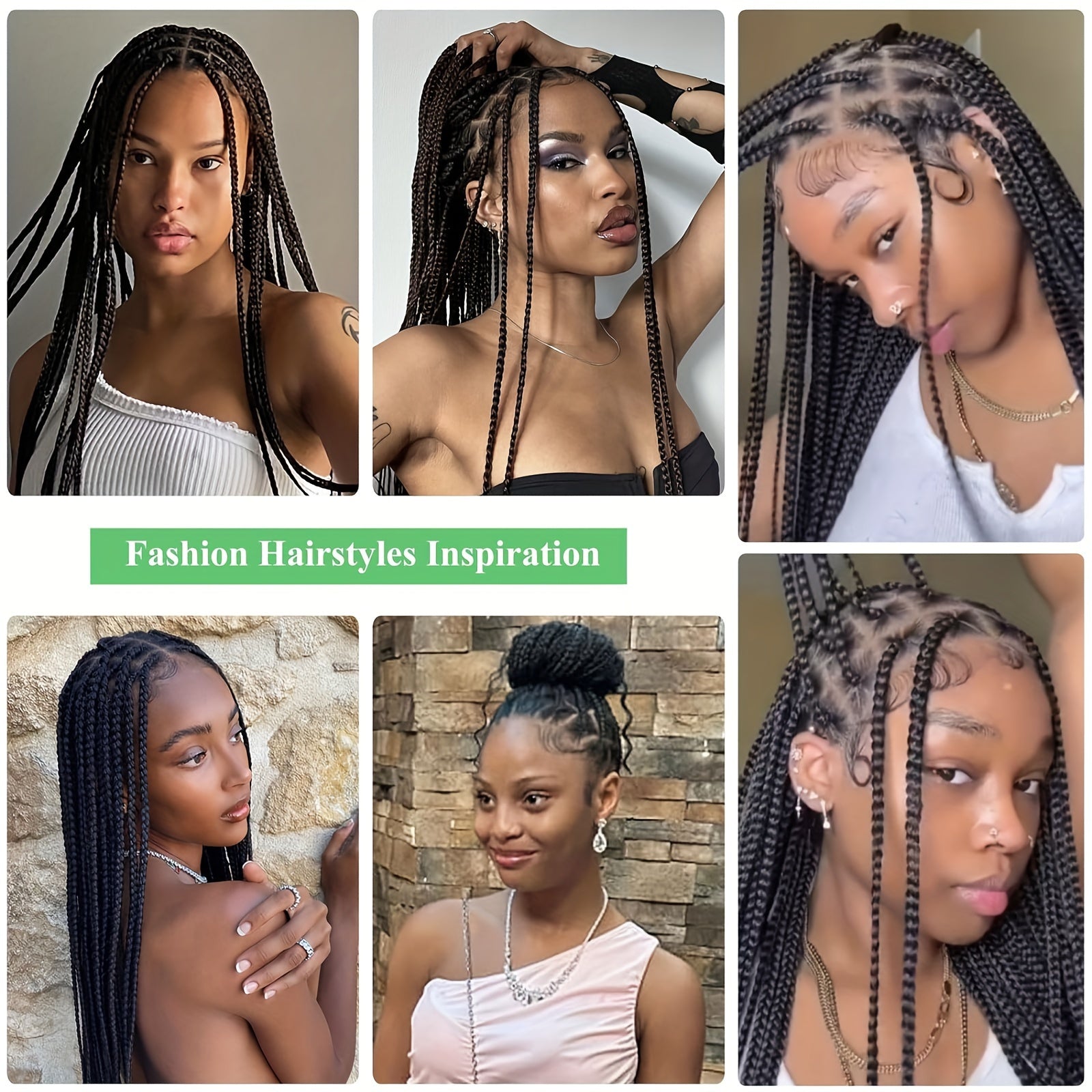 40" Braided Wig with Knotless Cornrows and Lace Frontal – Mixed Black Hair, Natural Texture, Full Density, Double Lace Front, for Daily Wear, College, Halloween, and Cosplay